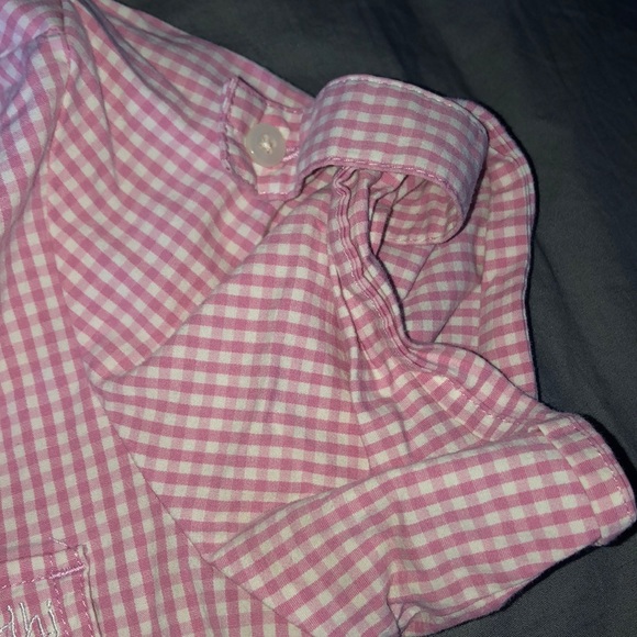 pink and white plaid button up - Picture 3 of 3